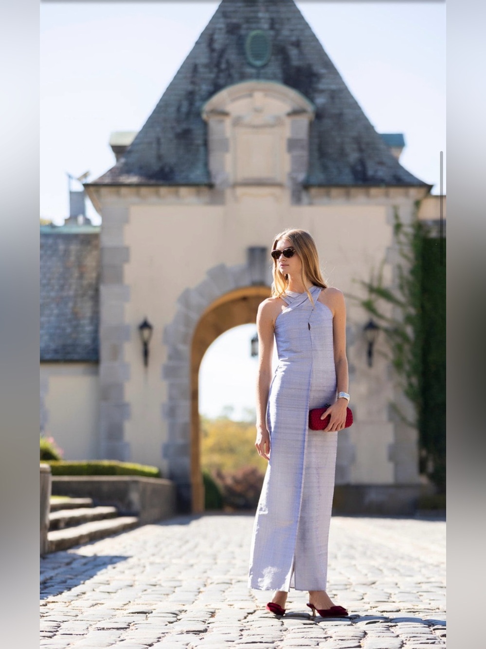 Camille Dress in Icy Silver - Julia Amory